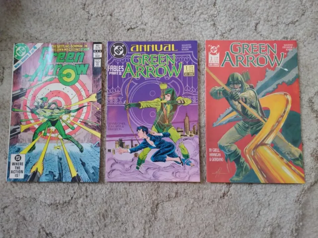 G942 Lot Of 3 Green Arrow DC 1980's Comic Books