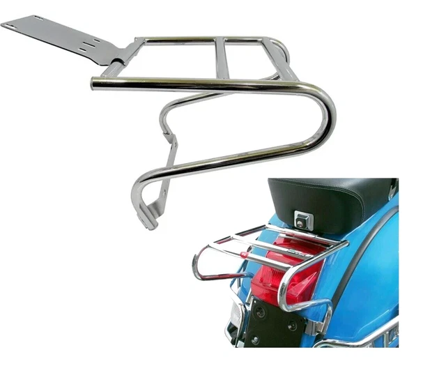 FA ITALIA Chrome Front + Rear Luggage Rack Kit For Piaggio Vespa PX 125-150-200 – Made In Italy