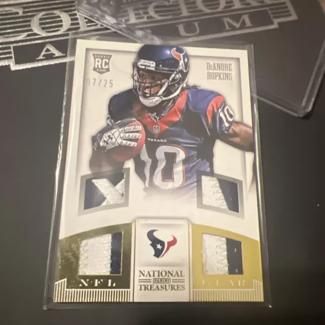 National Treasures Deandre Hopkins RC /25 football card rookie numbered