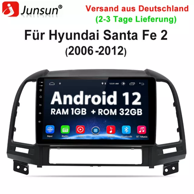 Für Hyundai Santa Fe 2 2006-2012 32GB Android 12 Autoradio GPS Navi WIFI BT DAB+