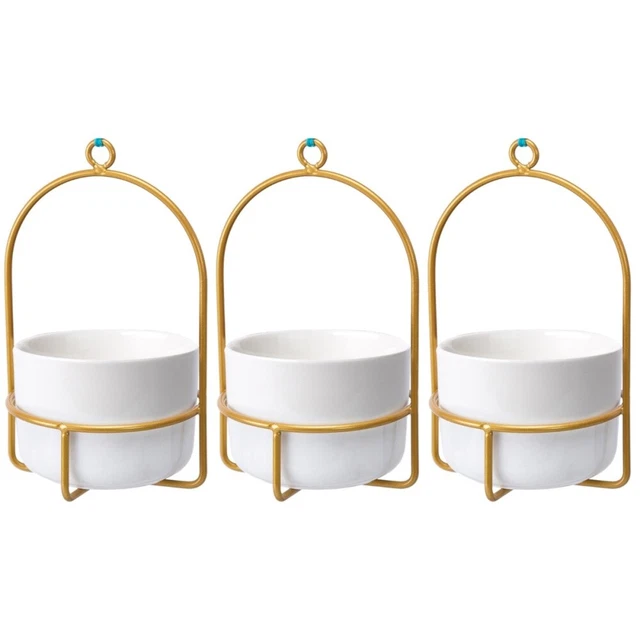 3 Sets Porzellan Anlage Halter Hängen Pflanzer Topf Wand Keramik Blumentopf
