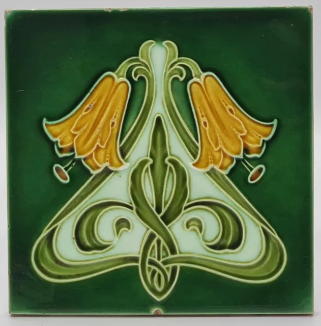 Minton Hollins & Co Patent Majolica Fireplace Tile 1909 AE1