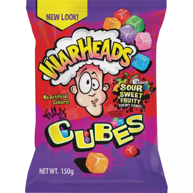 Warheads Chewy Cubes Sour And Sweet Chewy Candy 150g X 12 Bags 2