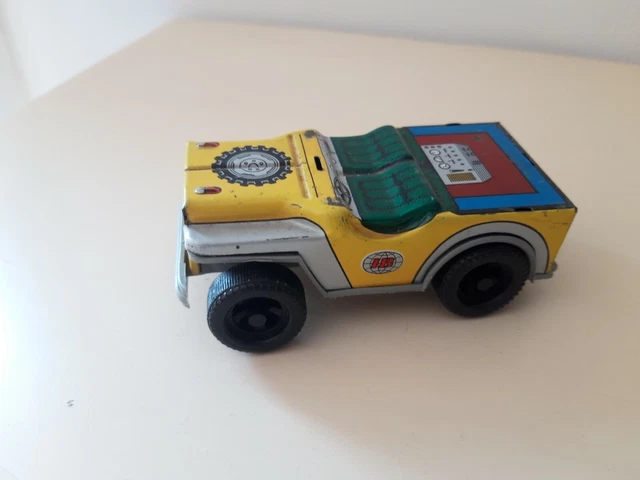 Ancienne Voiture En Tôle Friction – 22 Cm – Ventilateur Qui Fonctionne – Jouet Collection