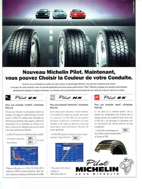 publicité Advertising  0123 1990   Pilot Michelin  pneu choisir couleur