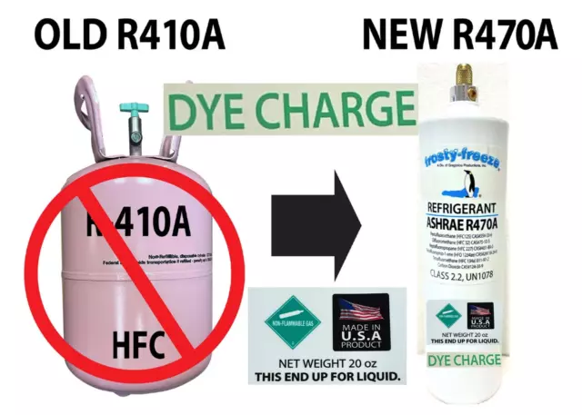 R470a (HFO) 20 oz., LEAK DETECTION UV DYE,  "NO-HFC's" EPA, ASHRAE APPROVED