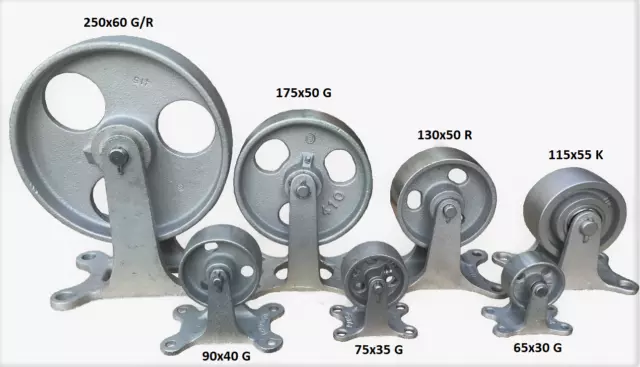 Bockrolle Gussrad Rolle Schwerlastrolle Eisenrolle Metallrolle Transportrolle