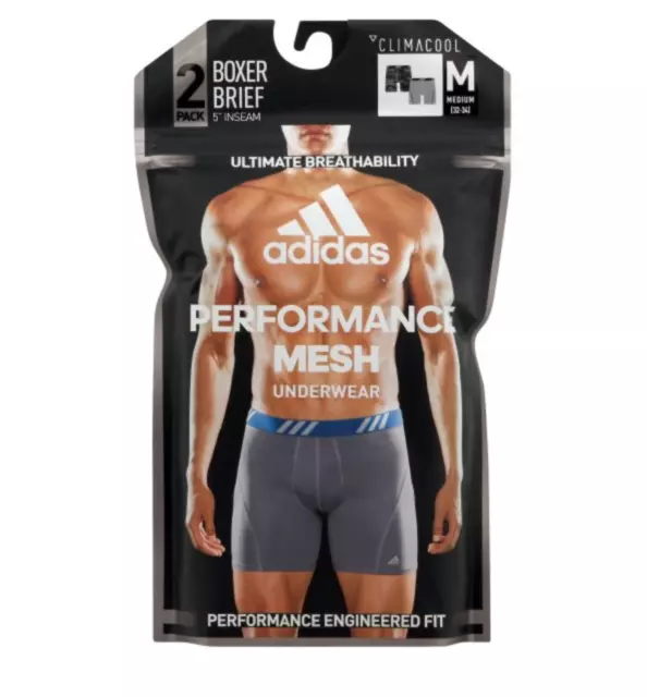ADIDAS PERFORMANCE MESH Climacool (Charcoal-Gray) Boxer Brief (2-Pack)  Underwear $17.99 - PicClick