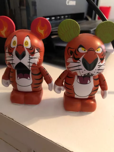 Disney Vinylmation 3" Villains Series 2 Shere Khan Fire Variant And Common Lot