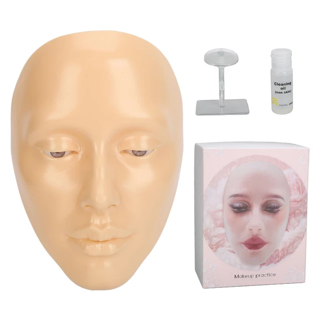 White Makeup Practice Face Board 5D Silicone Mannequin Face For Eyes Makeup Sd0