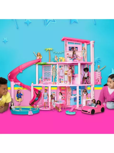 Barbie Dream House Pool Party Doll House with 75+ Pieces Brand New Model 2023