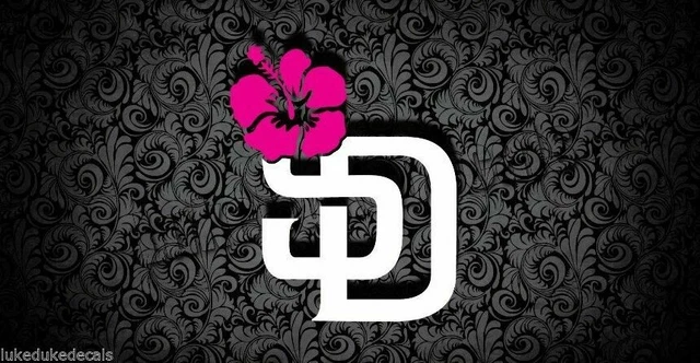 SD San Diego Pink Hibiscus California State Outline Vinyl Decal Sticker CUSTOM