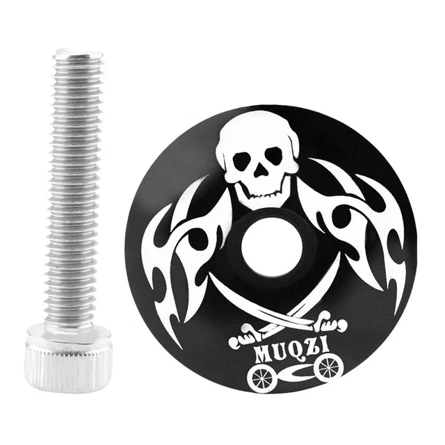 Capuchon De Potence Vélo En Alliage Aluminium 1-1/8" - Pour VTT, Route, XC, FR - Couleurs Titane, Or, Multicolore - Usiné CNC, Durable - 7