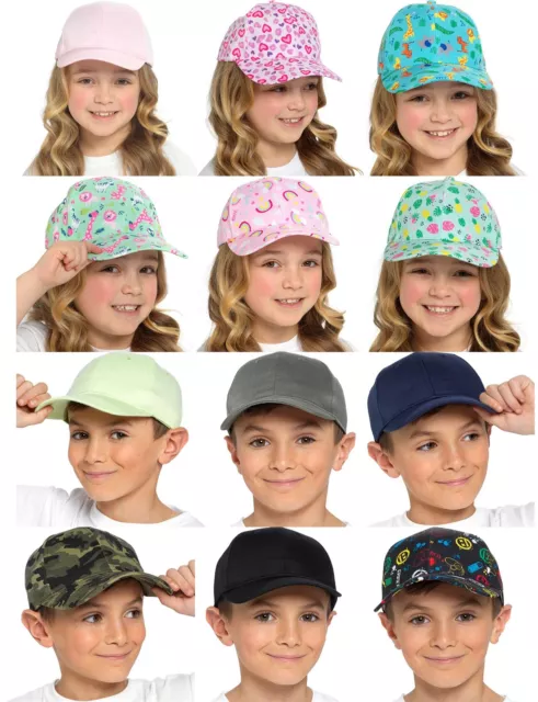 Kids Baseball Cap Boys Girls Summer Peaked Breathable Adjustable Sun Hat