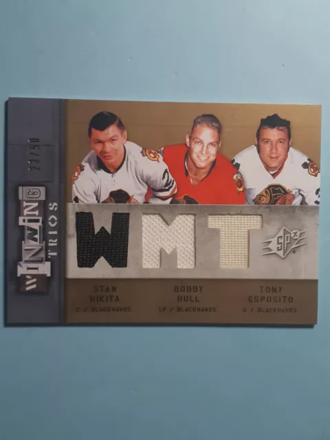 Stan Mikita Bobby Hull Tony Esposito Limited /50 Winning Trios SP Ice UD 2009-10