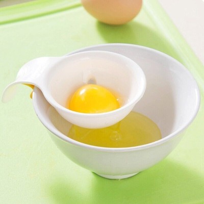 2 Pezzi Grande Separatore di Uova con Gancio per Ciotola Separatore di Uova Bianco e Tuorlo Filtro di Uova Estrattore di Tuorlo in Acciaio Inossidabile per Cottura al Forno 