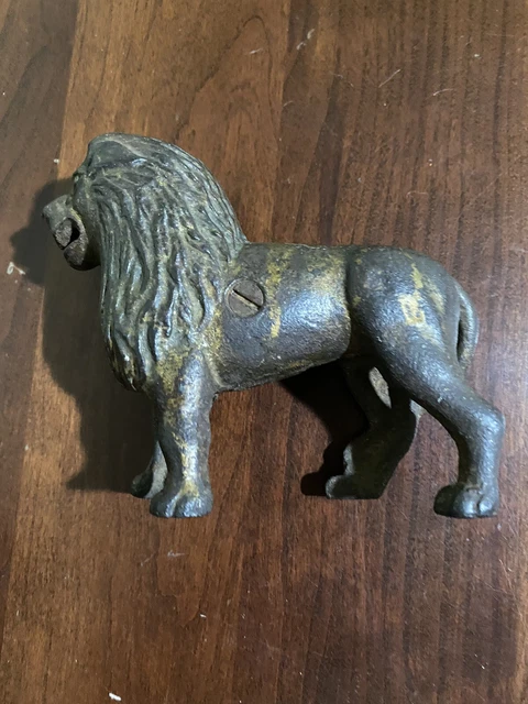 Antique cast iron lion bank