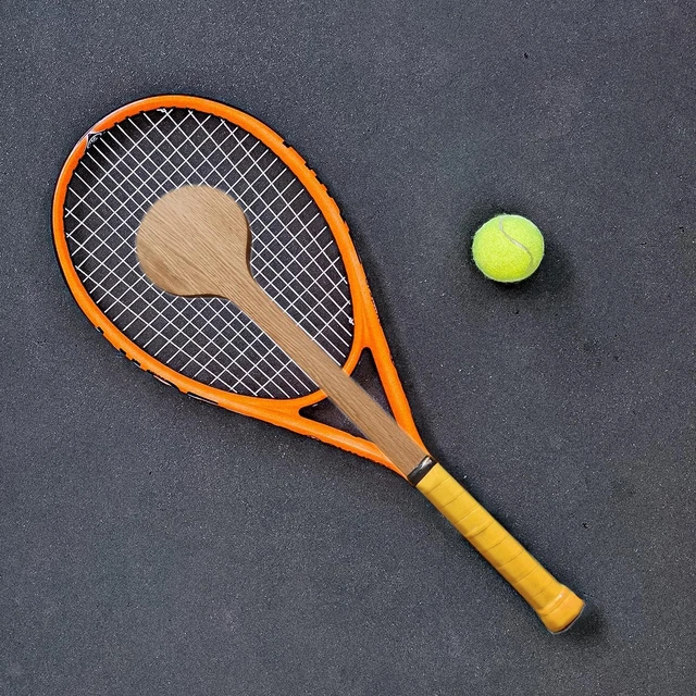 Raquette De Tennis Vintage Spalding Coupe Davis - Bois Années 1970 - Arc En Frêne Blanc - Occasion