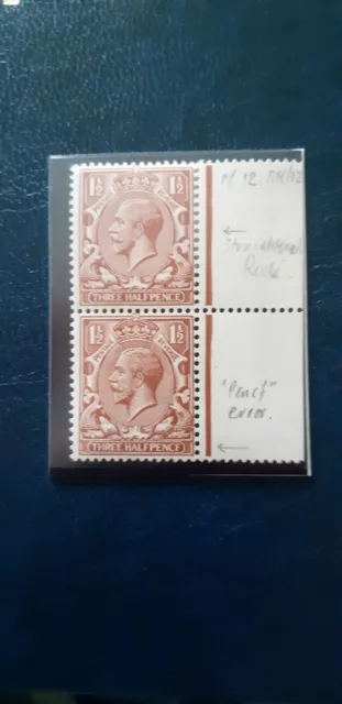 Stamps Great Britain Gv 11/2D Pencf Error In Lmm Condition.