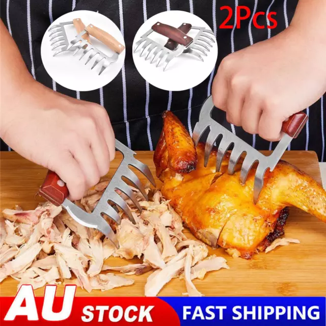 2pcs Manual Bear Claws Barbecue Fork BBQ Meat Fork Tongs Pull Meat Handler  Pork Clamp Roasting Fork BBQ Tools Grill Accessories