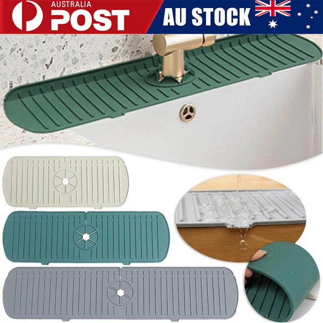 Kitchen Faucet Sink Splash Guard Silicone Faucet Water Catcher Drying Mat Pad AU