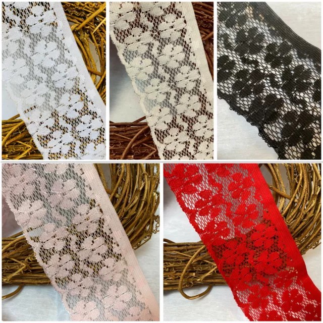 Nottingham Flat Lace Trim 8cm Width Pretty Floral Design Choice of Colour