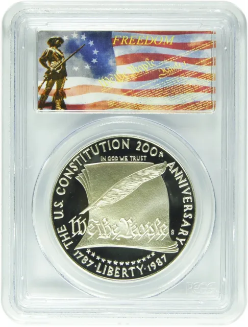 1987-S PCGS PR69DCAM Constitution Dollar Freedom Label