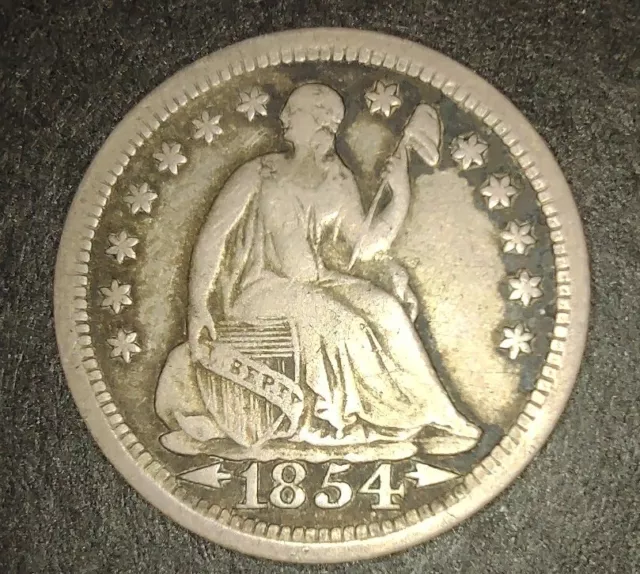 1954 Seated Liberty Half Dime Silver Coin