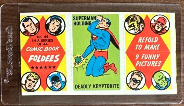 1966 Comic Book Foldees #44 Superman Holding Deadly Kryptonite Pack Fresh Card