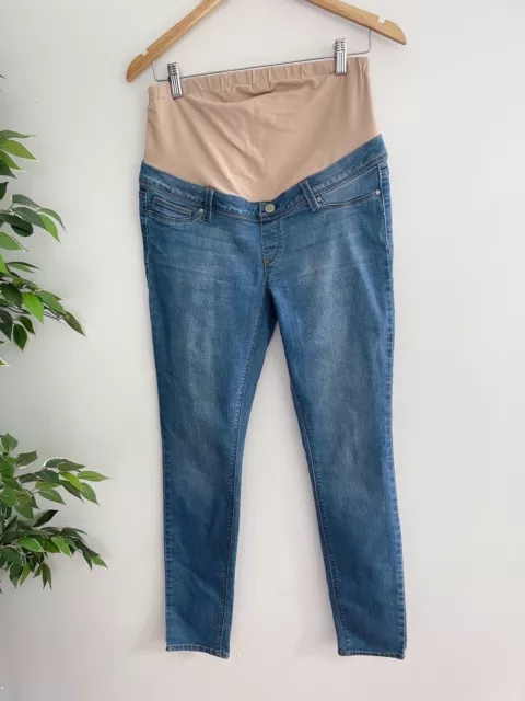 Jeanswest Maternity Skinny Jeans Size 10 Blue Denim Over Belly Band