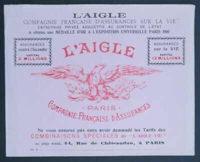 BUVARD L'AIGLE assurance PARIS eagle expo universelle 1900 blotter 