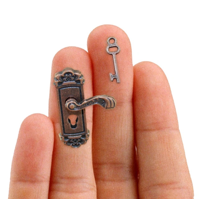 Vintage Miniatur-Türschloss Mit Schlüssel Für 1/12 Puppenhaus – Aus Legierung, 2,4x0,9x0,5 Cm