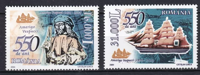 Romania 2004 Ships, Amerigo Vespucci 2 MNH stamps