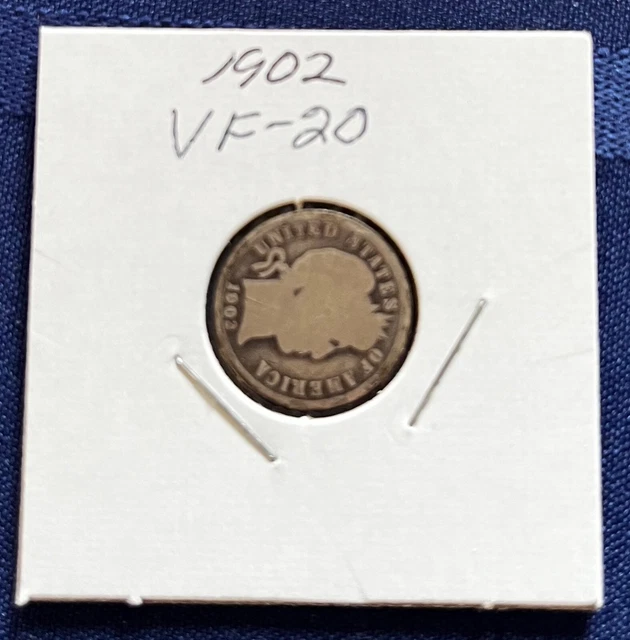 1902 Barber Dime  US Silver Coin 10c