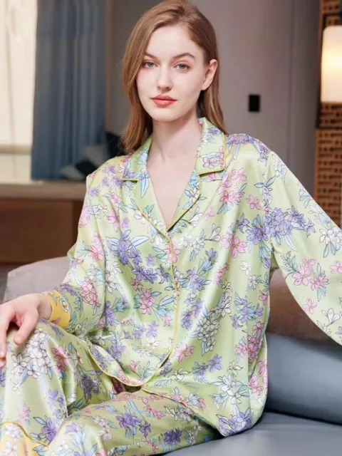 Women's 19MM Pure Mulberry Silk Pajamas Set Silk Sleepwear