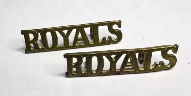 2 WW2 1st Royal Dragoons Shoulder Titles 48 x 11 mm