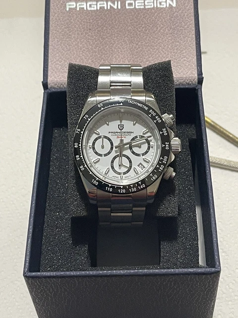 RollsTimi Pagani Design 1644 Orologio Uomo Cronografo - Movimento Giapponese VK63, Vetro Zaffiro, Lunetta In Ceramica, Cinturino Acciaio/Gomma, Impermeabile 100m - Regalo Di Lusso