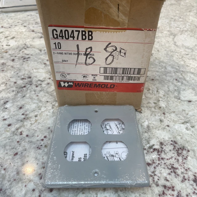 Wiremold G4047Bb 2-Gang Gray Cover Plate (Qty 10 )
