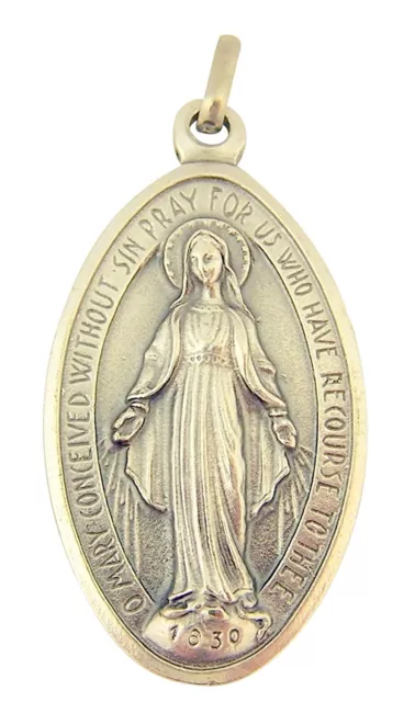 Miraculous Medal Virgin Mary 1 3/4 XL Large Catholic Medal Pendant ITALIAN  