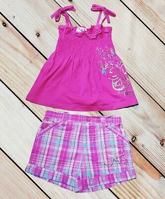 Top e pantaloncini Smock per ragazze Brooklyn ragazze carino set moda rosa 24M a 4Y