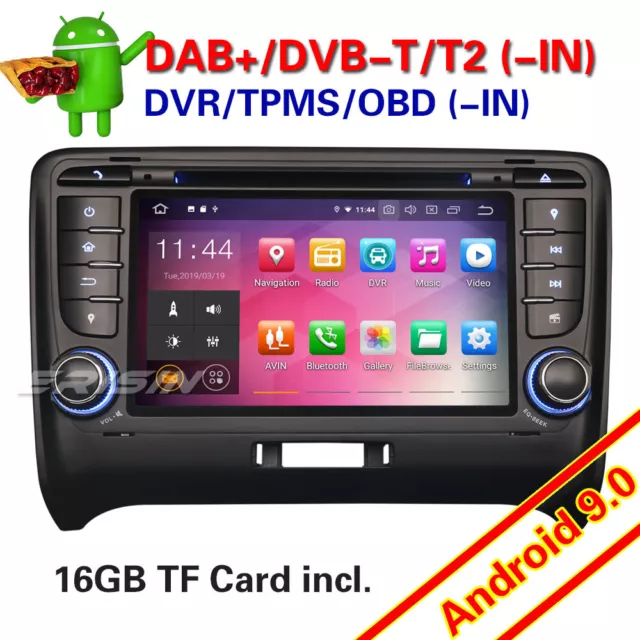 7" Android 9.0 Autoradio GPS for AUDI TT MK2 DAB+ DVD WiFi OBD2 4G TPMS SWC RDS