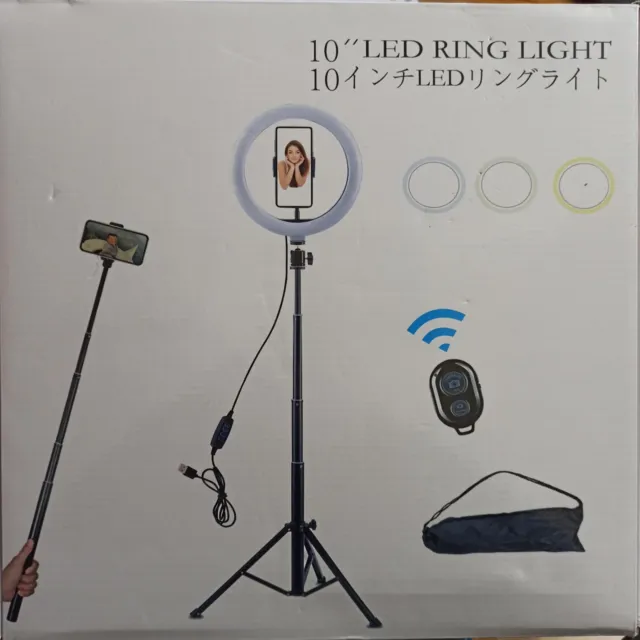 10 Inch LED Selfie Live Youtube Makeup Ring Light with Tripod Stand Phone Holder