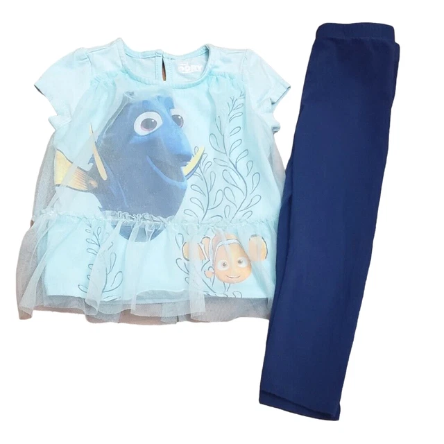 Disney 18-24 Months Outfit Blue Finding Dory Nemo Shirt Legging Pants 2pc Set