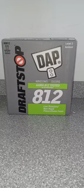Full Case of 12  DAP Draftstop 812 Polyurethane Non-Rigid Spray Foam 26oz Cans