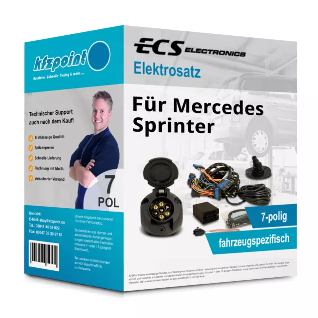 ECS E-Satz 7polig fahrzeugspezifisch passend für Mercedes Sprinter PKW FP NEU