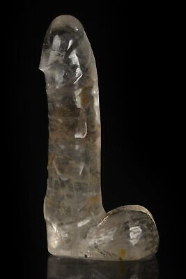 Artículos de colección talla de pene de cristal de cuarzo transparente natural Supreme de 6,89" #35K64