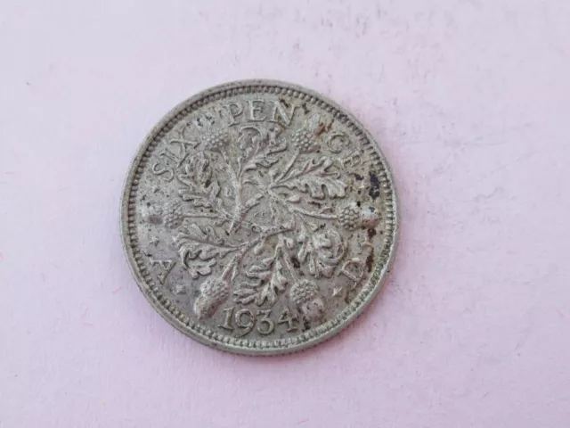 1934 Sixpence 6d Six Pence High Grade Collectable Coin Silver George 5th