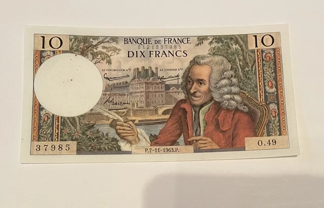 Billet Français 10 Francs Voltaire 1973 - Qualité SUP+, Collection Monnaie F.62/62