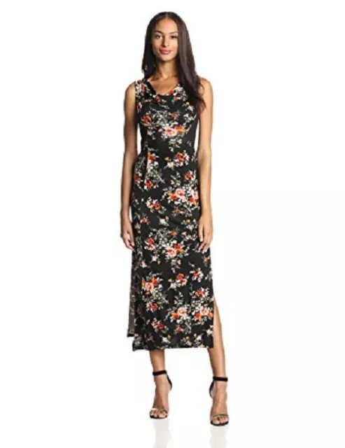 NWT: Jessica Simpson Mollie Maxi Dress in Jet Black Large English Floral  Sz: L