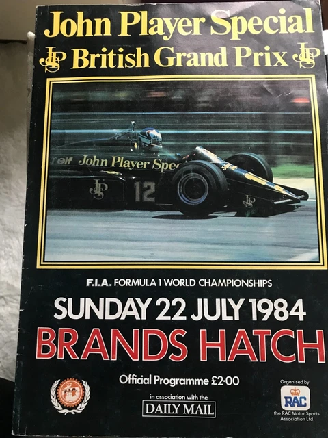 1984 JPS John Player programma Gran Premio di Gran Bretagna - Botola marchi